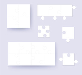 Vector illustration of white puzzle