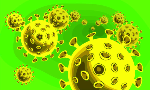 coronavirus in a green backgrpund