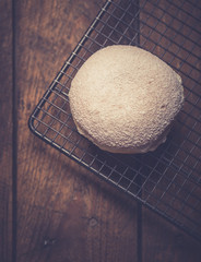 Traditional Polish donuts on wooden background. Tasty doughnuts with jam