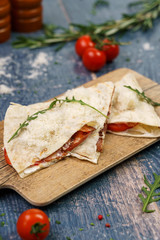 piada with ham and turkey