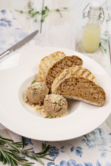 turkey pate with homemade bread