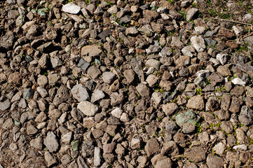 Grey small road stone background