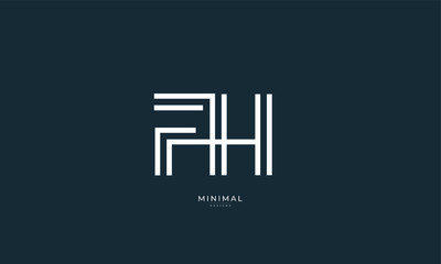 Alphabet letter icon logo FH