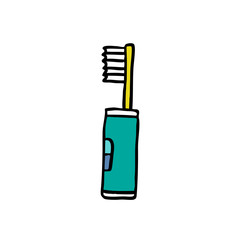 electric toothbrush doodle icon, vector illustration
