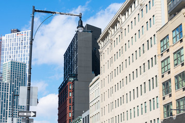 Fototapeta na wymiar Flatbush Avenue with Buildings and Skyscrapers leading to Downtown Brooklyn New York