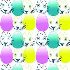 Pattern. Easter colorful eggs. Pastel shades.