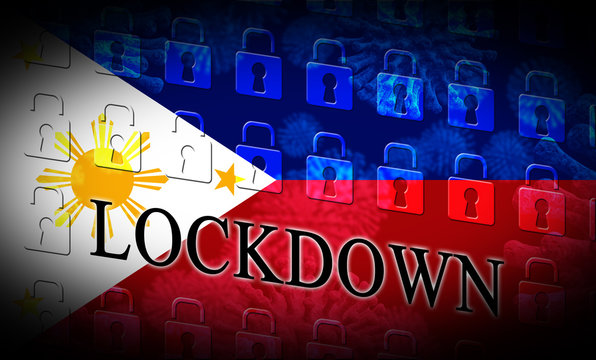 Philippines lockdown or shutdown preventing coronavirus epidemic outbreak - 3d Illustration