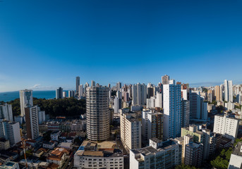 Obraz premium Salvador Bahia skyline, Brazil. Aerial drone panoramic view. View of buildings.