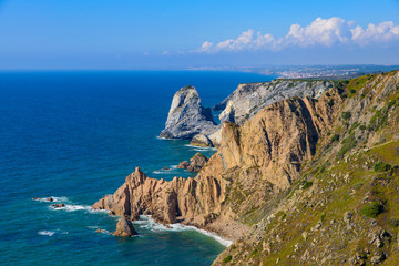 Cape Roca (Cabo da Roca), the westernmost point of Europe in Sintra, Portugal
