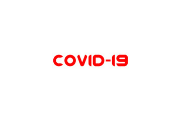 Inscription COVID-19 on white background. Coronavirus title - vector illustration. 2019-nCoV. Virus Covid 19-NCP