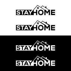 Stay home. Stay safe. Stay Positive. Let's stay home flat vector icon for apps and websites.