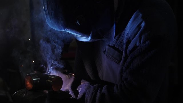 Metal welding. Semi-automatic welding. Welder. Car tuning. Car repair