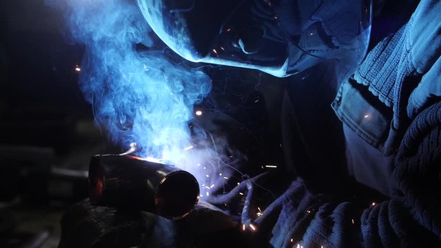 Metal welding. Semi-automatic welding. Welder. Car tuning. Car repair