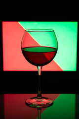 Wine glass with red wine