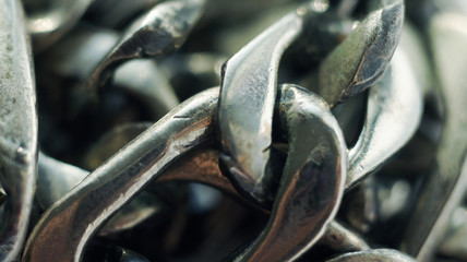 Close up Detail of metal chain.background with copy space. - Image