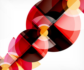 Obraz premium Abstract background, circle and triangle design round shapes overlapping. Geometric trendy template. Vector Illustration For Wallpaper, Banner, Background, Card, Book Illustration, landing page