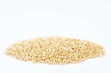 Heap of quinoa seeds.