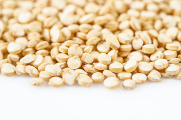 quinoa seeds on white.