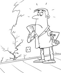 Vector illustration of home after an earthquake