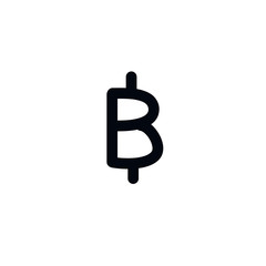 bitcoin doodle icon, vector illustration