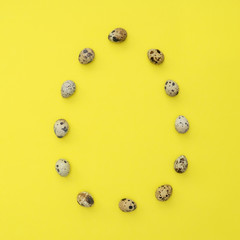 Quail eggs laid in the shape of an egg
