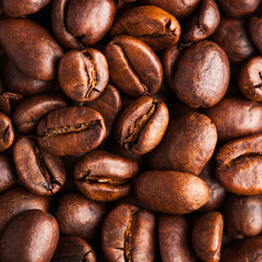 Arabica coffee beans close-up. For screensavers, backgrounds, textures, roasters, and coffee sellers. 