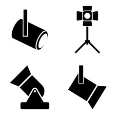 Spotlight icon, logo isolated on white embankment