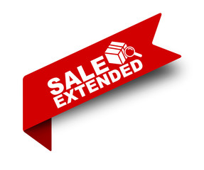 red vector illustration banner sale extended