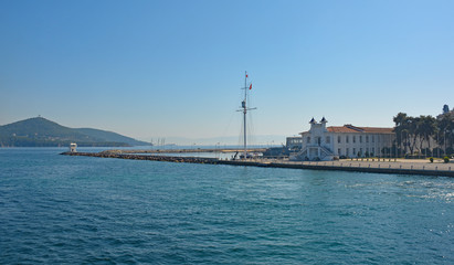 Fototapeta na wymiar Heybeliada, one of the Princes' Islands, also called Adalar, in the Sea of Marmara off the coast of Istanbul