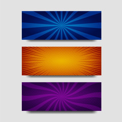 Fototapeta premium colorful comic style banners set isolated on white background. illustration vector.
