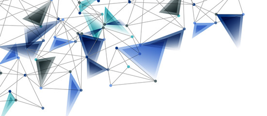 Line points connections, triangular technology design. Abstract geometric background