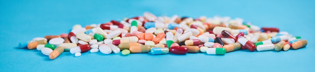 Colorful medicines on a pile