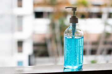 Fototapeta na wymiar alcohol gel clean wash hand