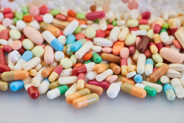 Colorful medicines as a background