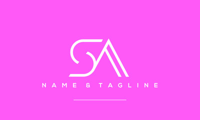 Fototapeta premium Alphabet letter icon logo SA