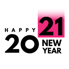 2021 text logo design. Happy new year label. Busines decoration sign.
