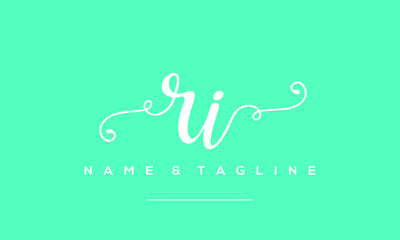 Alphabet letter icon logo RI