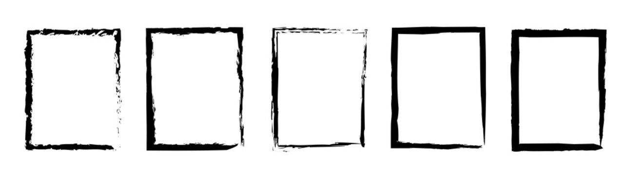 Grunge frame border set vector illustration