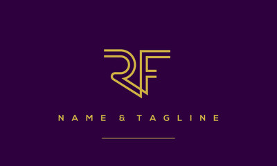 Alphabet letter icon logo RF