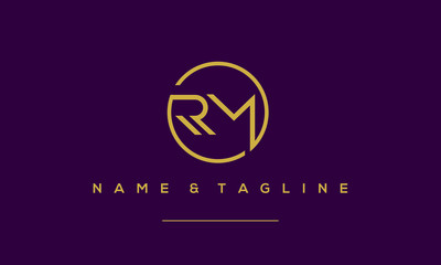 Alphabet letter icon logo RM