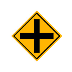 Fototapeta premium Crossroads Junction Traffic Road Sign,Vector Illustration Isolate On White Background Label..