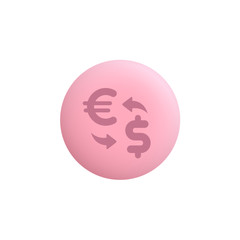 Exchange Euro to Dollar -  Modern App Button