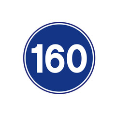 Speed Limit 160 Traffic Sign,Vector Illustration, Isolate On White Background Label.