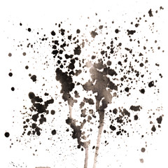 abstract grunge background of splashes on white paper