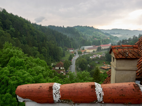 View along the Bran-Rucar Road, Romania
