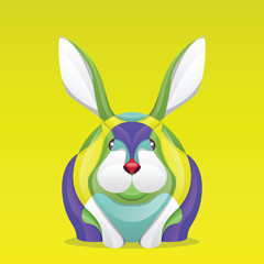 Abstract colorful rabbit for easter vector.