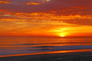 Fototapeta na wymiar Sunrise over the beach at Nags Head, North Carolina