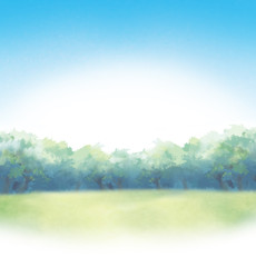 Plakat 青空と芝生のイベント背景イラスト