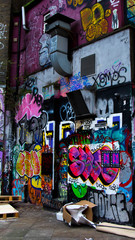 Fototapeta na wymiar graffiti on the wall chaos