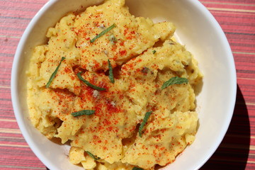 Jhunka or Zunka or pithale, a chickpea flour porridge, a vegetarian traditional Indian dish prepared in Maharashtra, Goa and Karnataka part of India